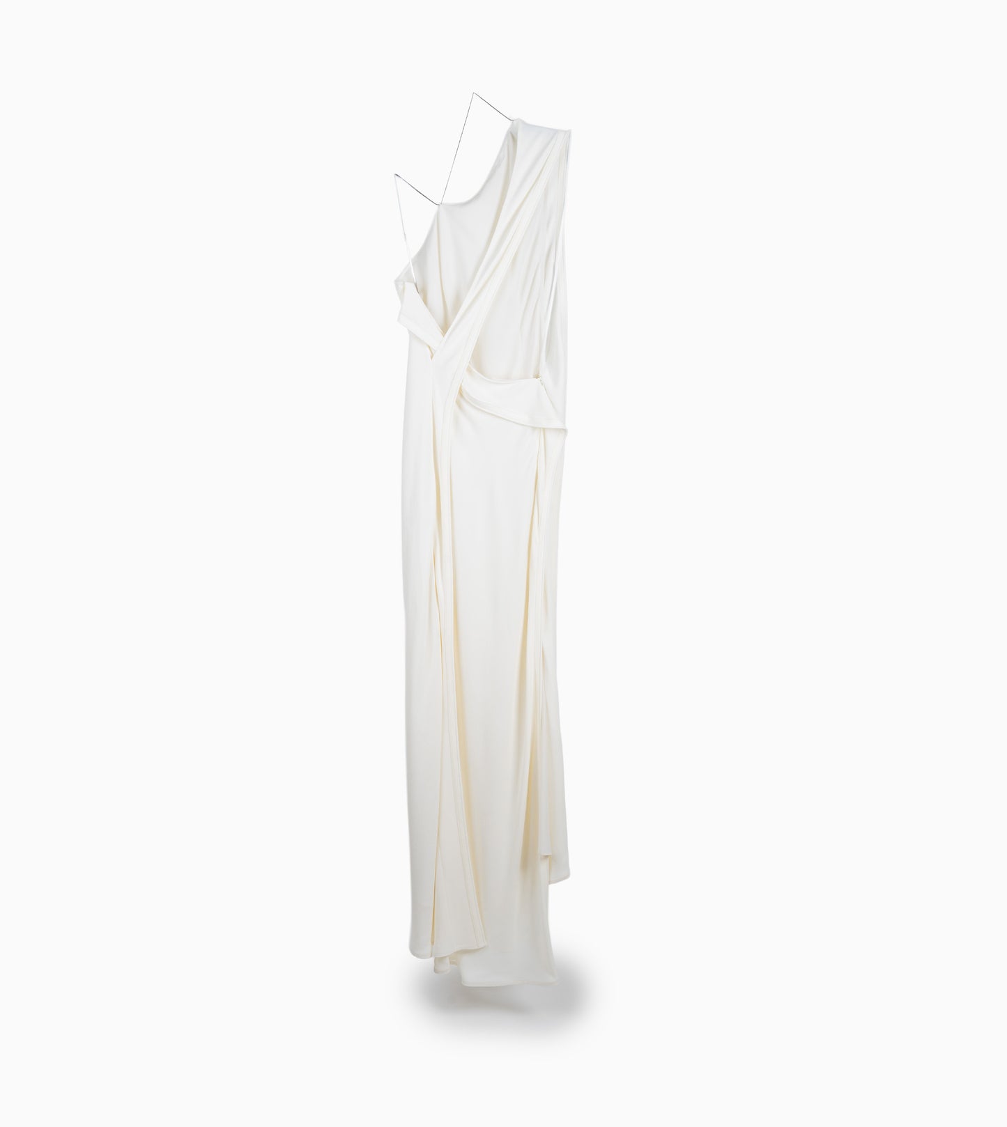 VICTORIA BECKHAM One Shoulder Chain Detail Dress White