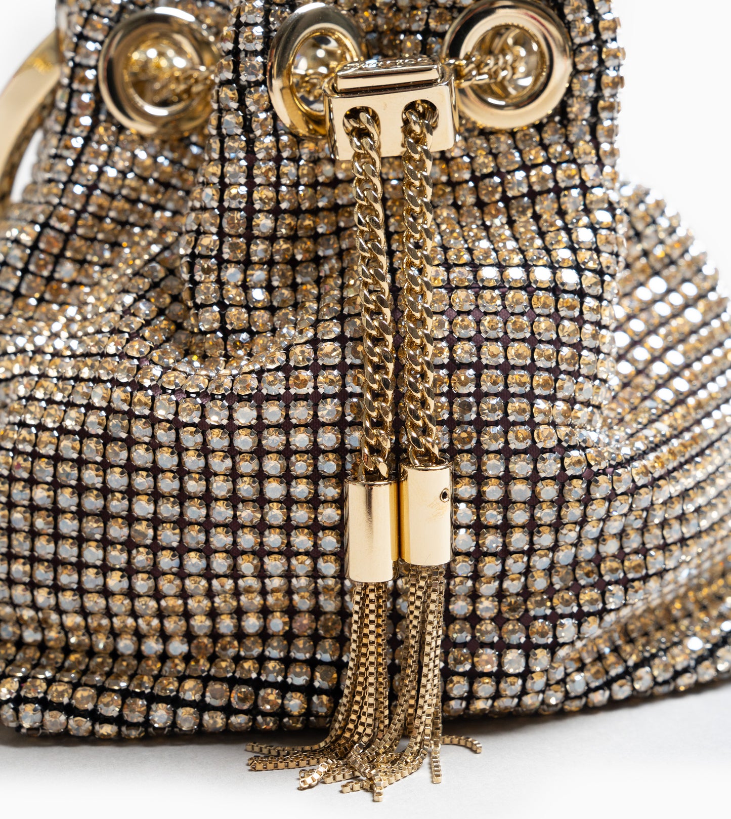 JIMMY CHOO Micro Bon Bon Bucket Mini Bag Champagne