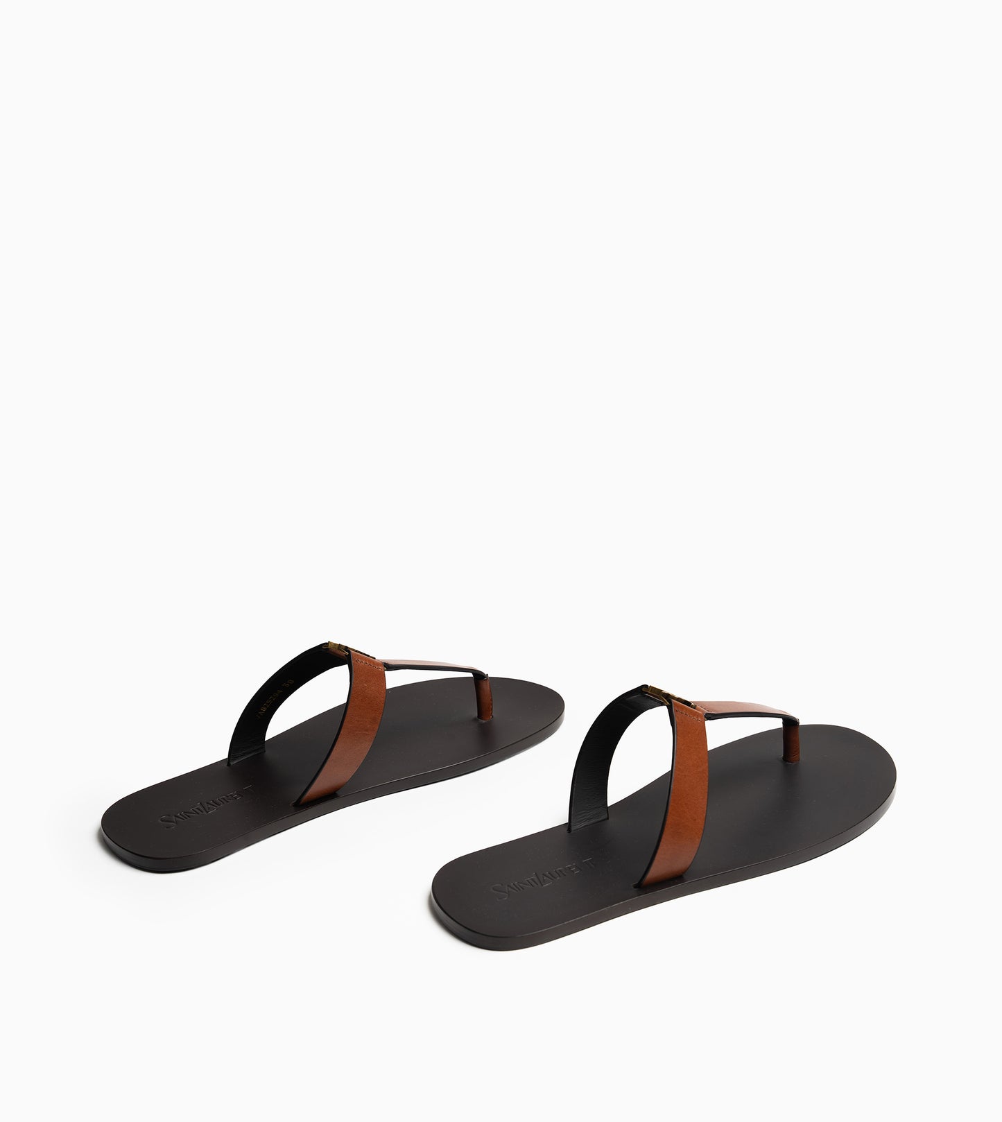 SAINT LAURENT Leather Women Shoes Flat Sandals Flat Le Bruciato