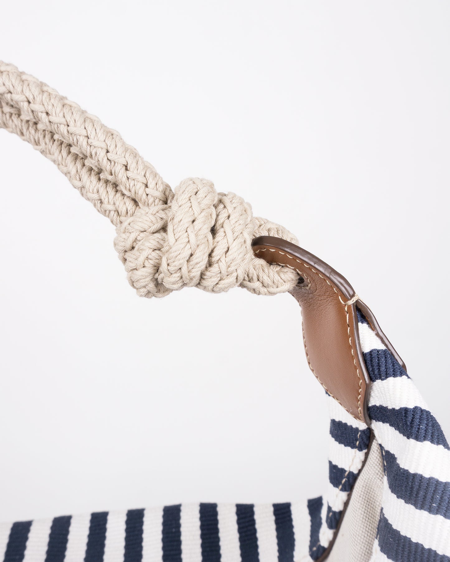 MIU MIU Fabric Hand Bag Blue & Cognac