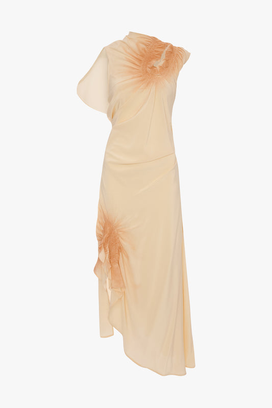 VICTORIA BECKHAM Smocked Sleeveless Dress Sandstone