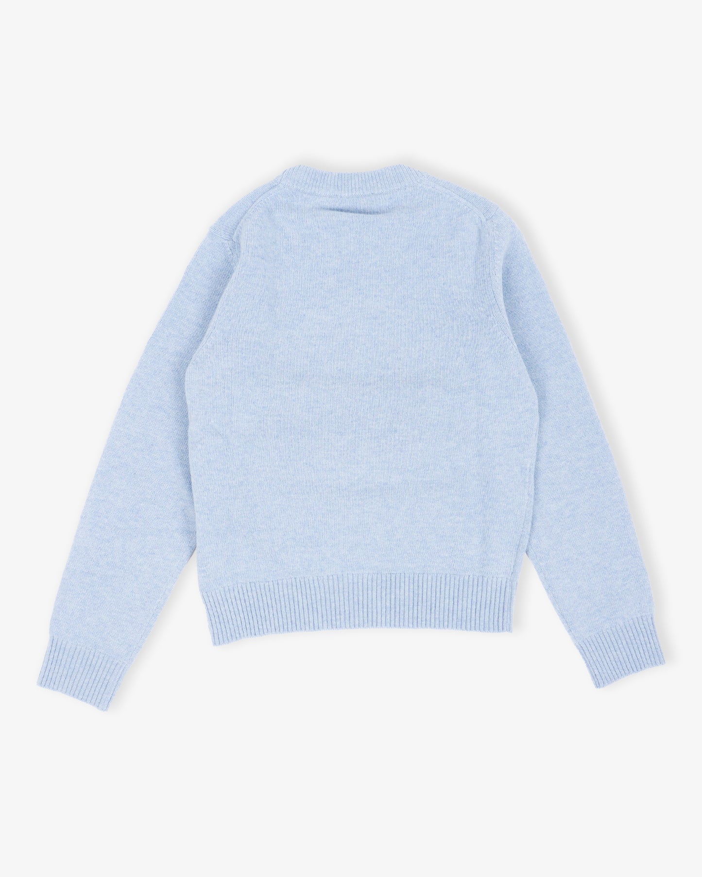 GANNI Graphic Wool Sweater Mermaid Soft Chambray