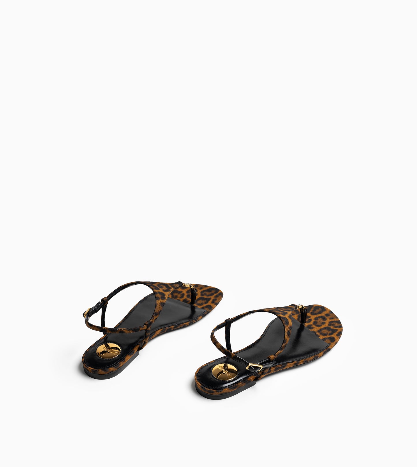 SAINT LAURENT Fabric Women Shoes Flat Sandals Flat Lea Naturale