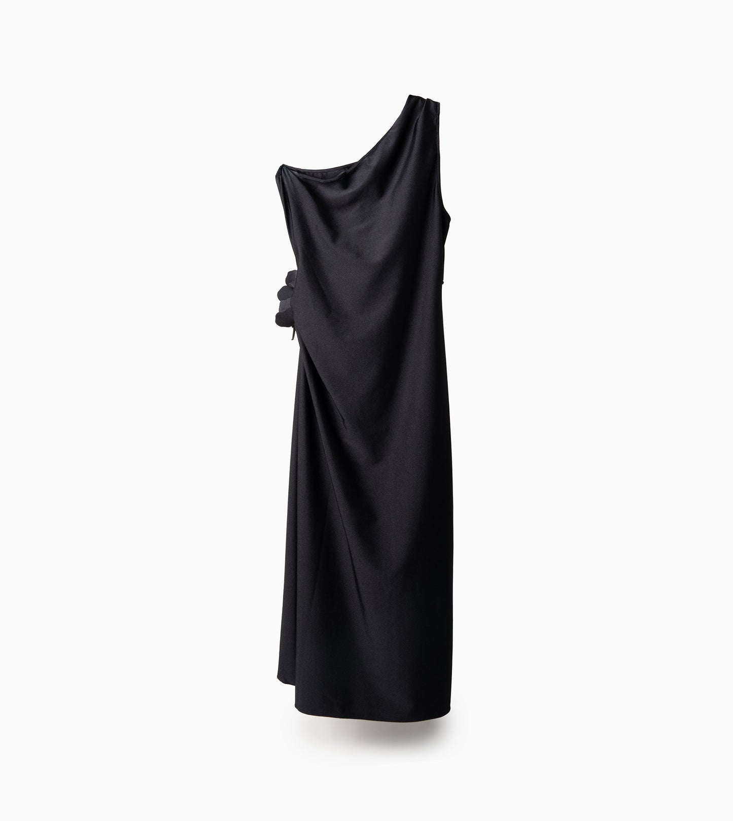 COPERNI Asymetric Mini Flower Gown Black