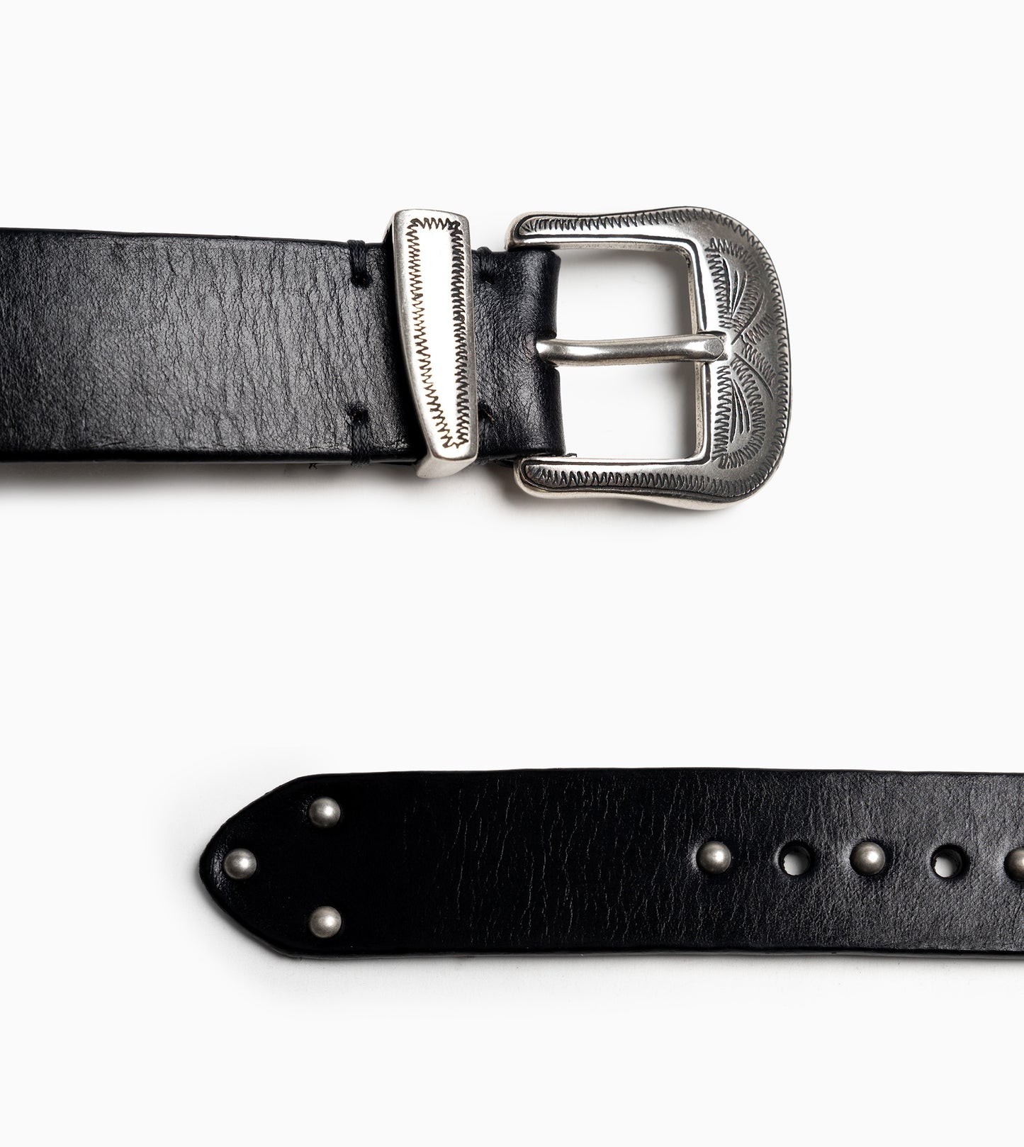 GOLDEN GOOSE Studded Belt Washed Leather with Studs Clips & Settings