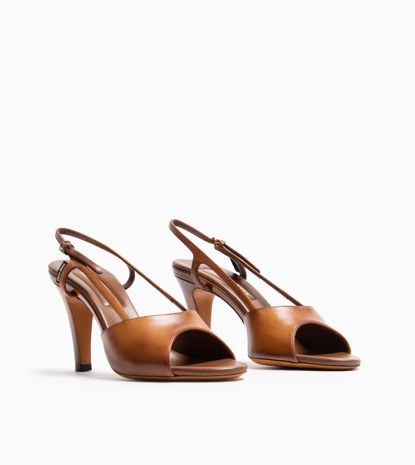 MIU MIU SLINGBACK SANDAL COGNAC
