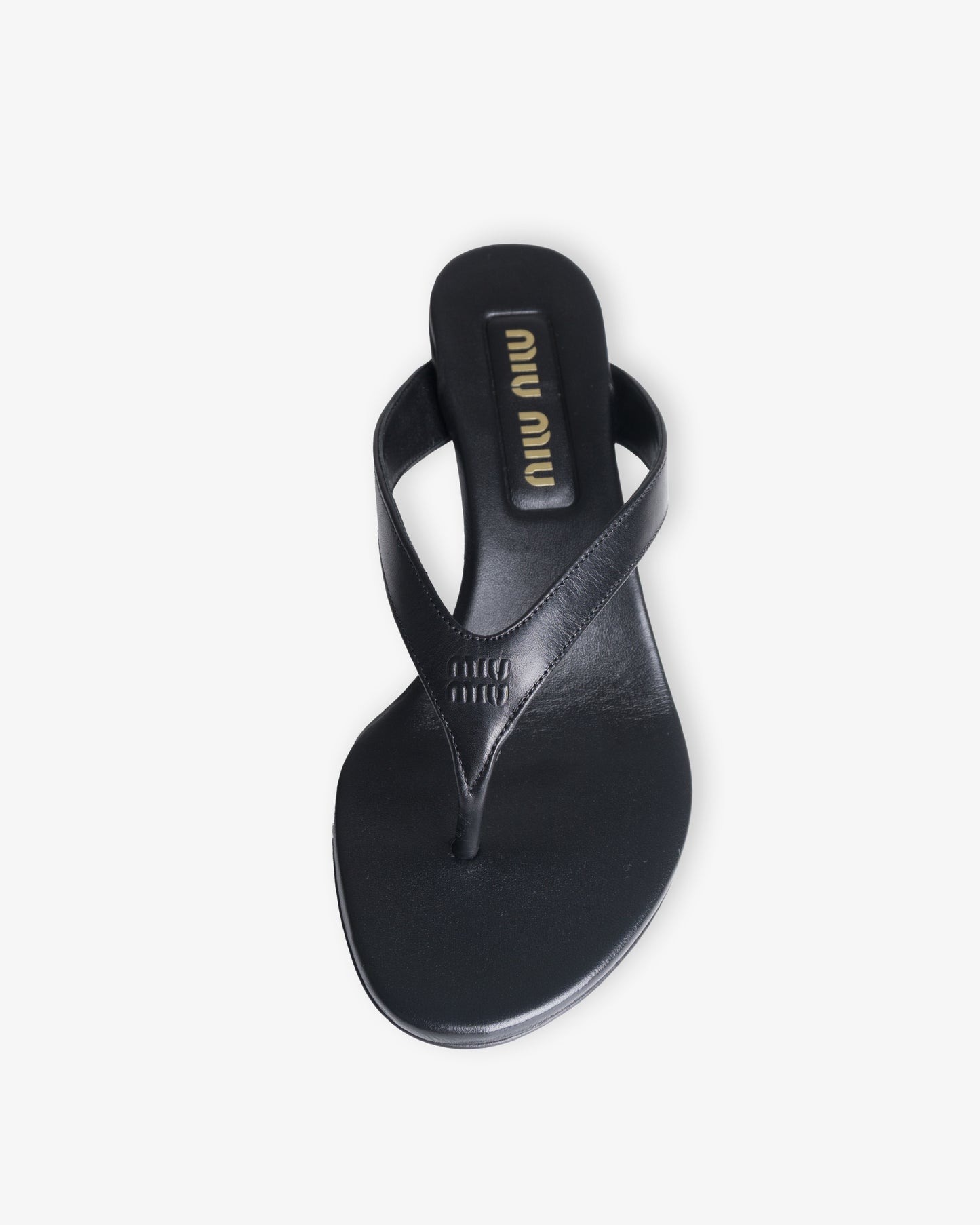 MIU MIU Leather Thongs Black