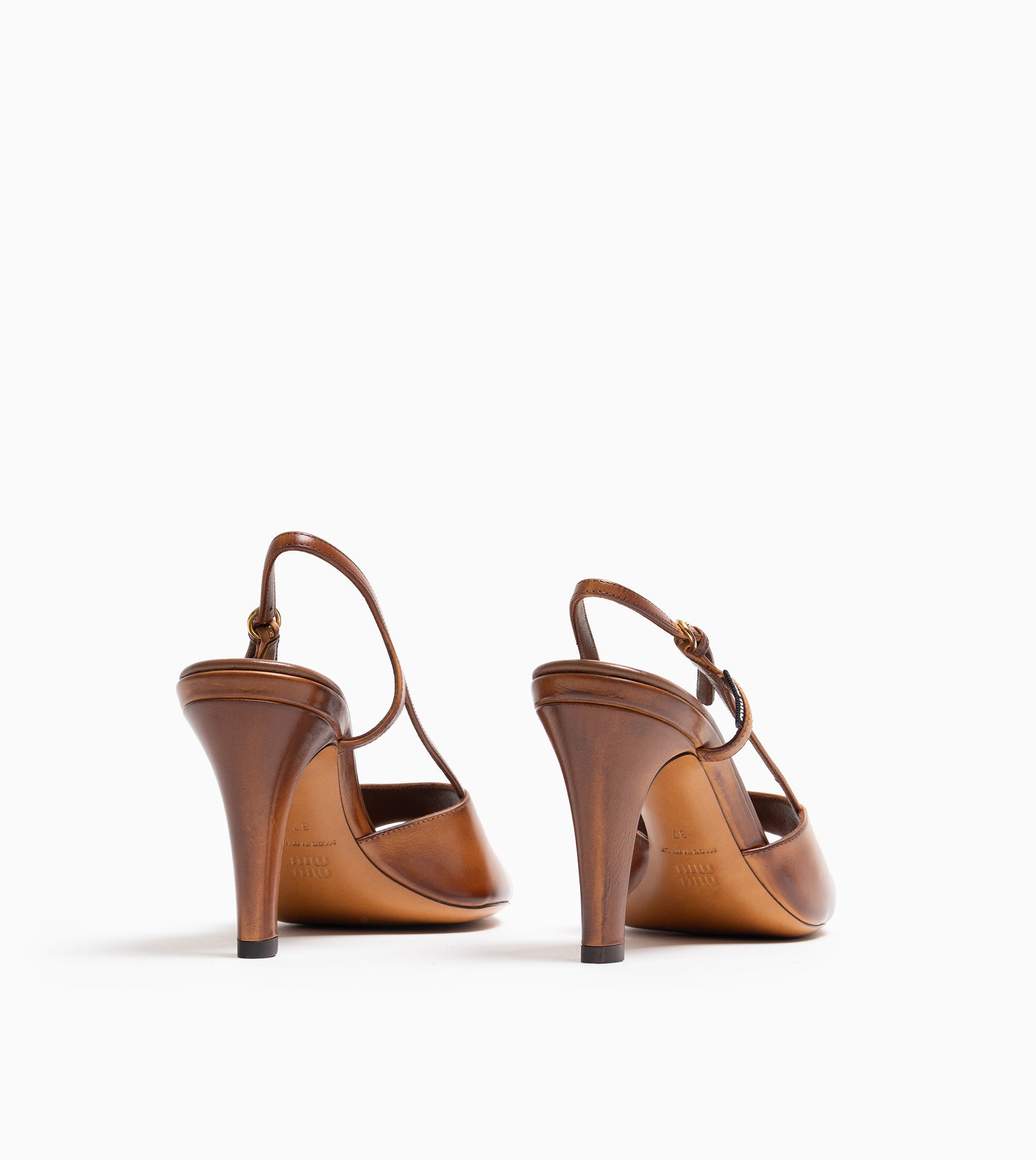 MIU MIU SLINGBACK SANDAL COGNAC