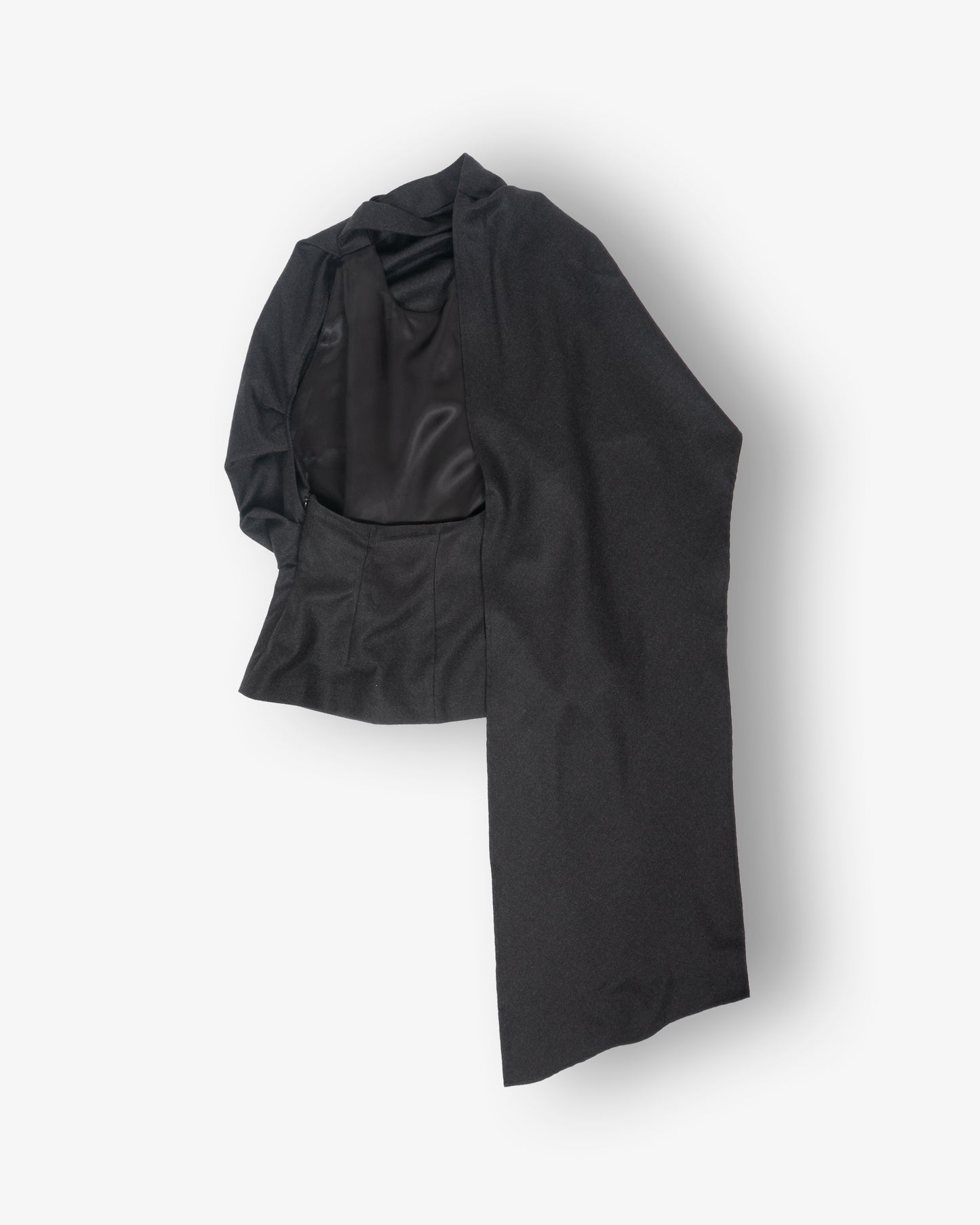 RÓHE Draped Open Back Top Anthracite Melagne
