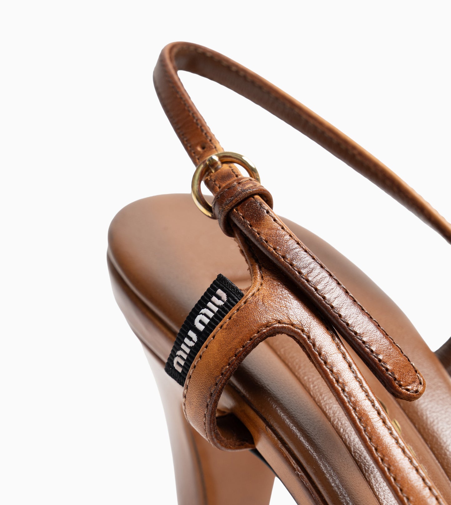 MIU MIU SLINGBACK SANDAL COGNAC