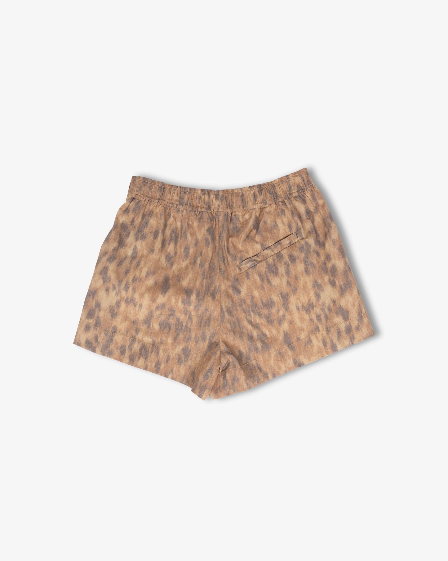 GANNI Printed Stretch Cotton Elasticated Shorts Burro