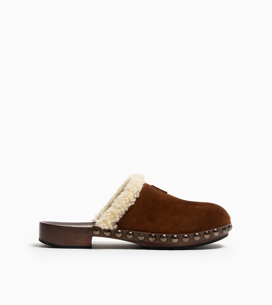 MIU MIU CLOGS SCAMOSCIATO CACAO