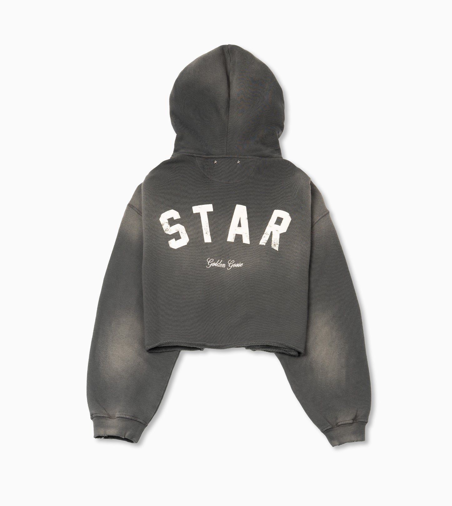 GOLDEN GOOSE Star / W´s Oversize Cropped Hoodie / Sunfaded Wash / Star Golden Goose Print