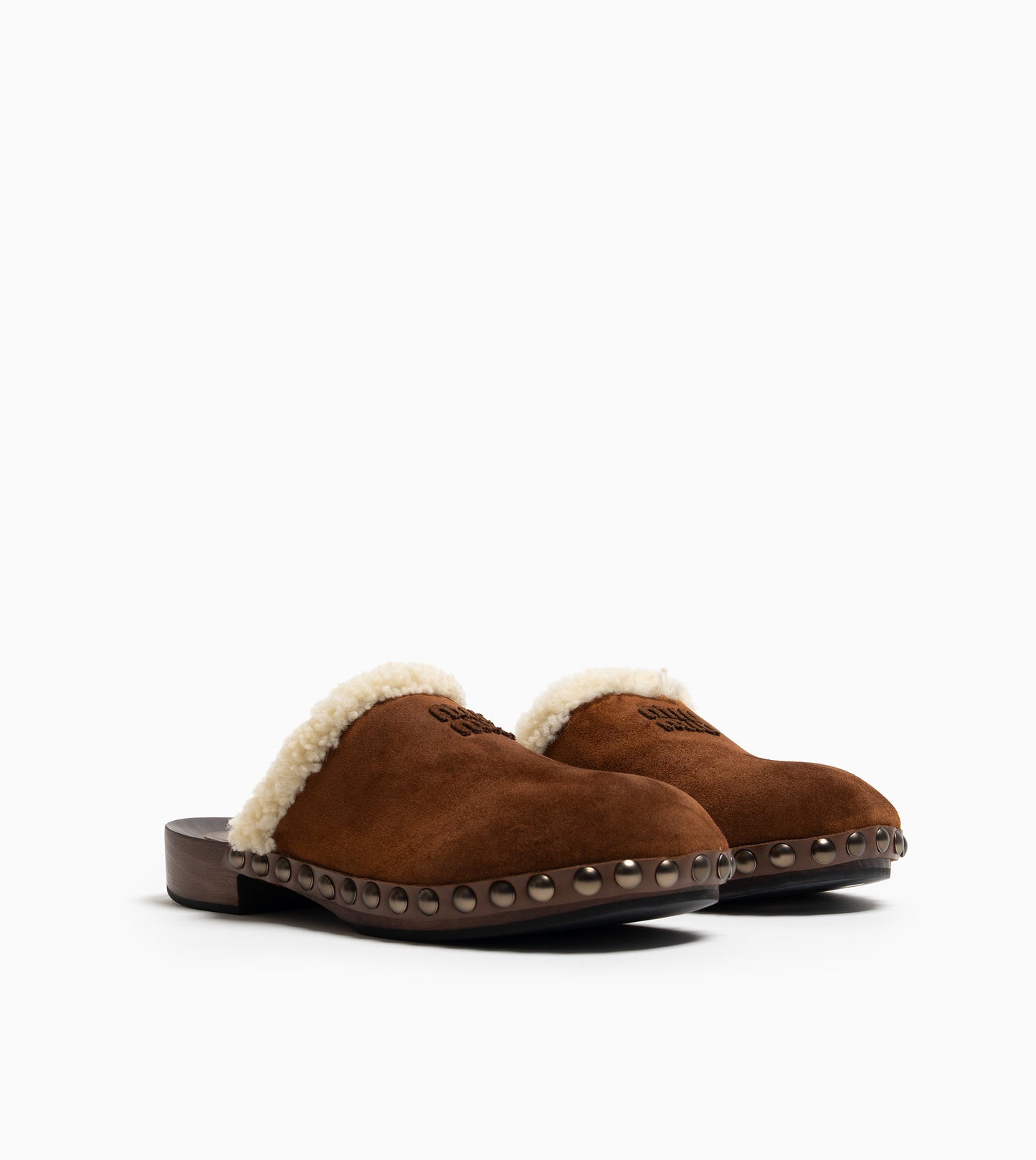 MIU MIU CLOGS SCAMOSCIATO CACAO
