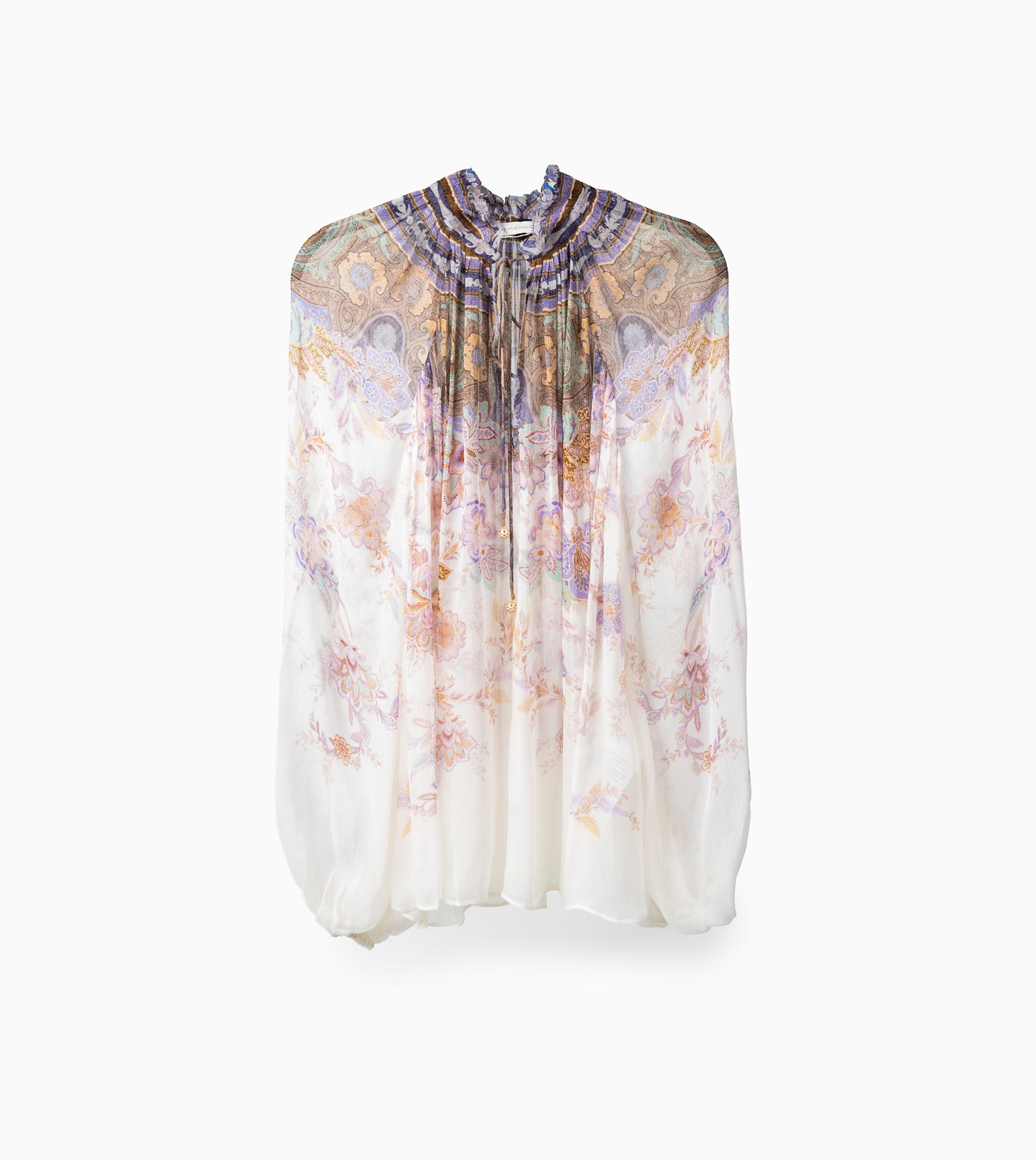ZIMMERMANN Luna Billow Blouse Cream Blue