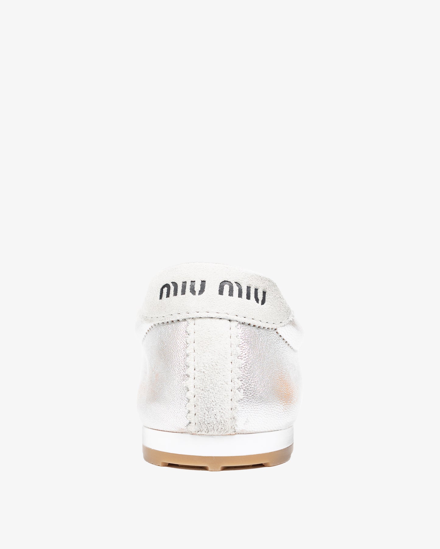 MIU MIU Lace-Up Shoes Argento+Talco