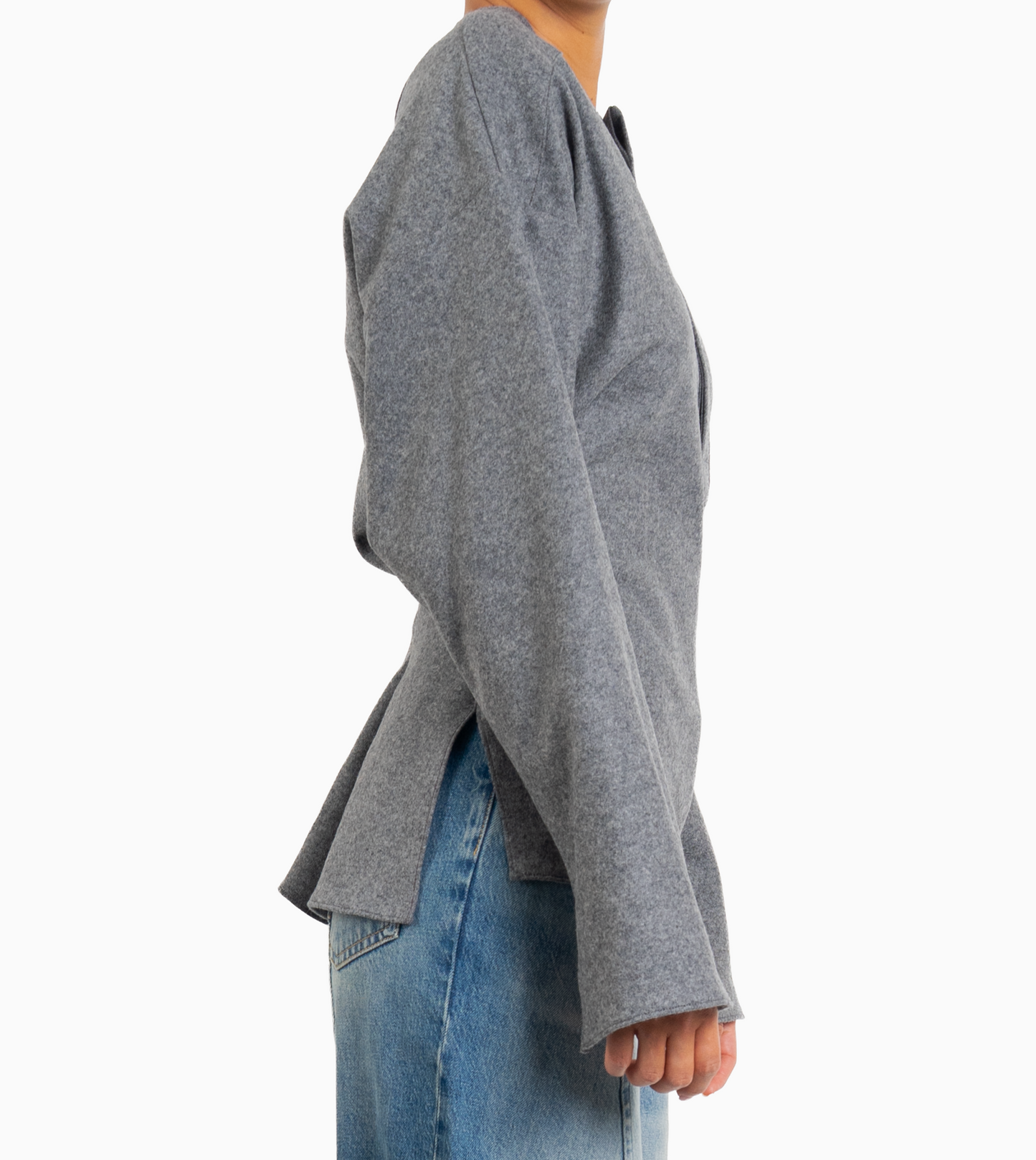 VICTORIA BECKHAM- Long Sleeve Fitted Henley Top