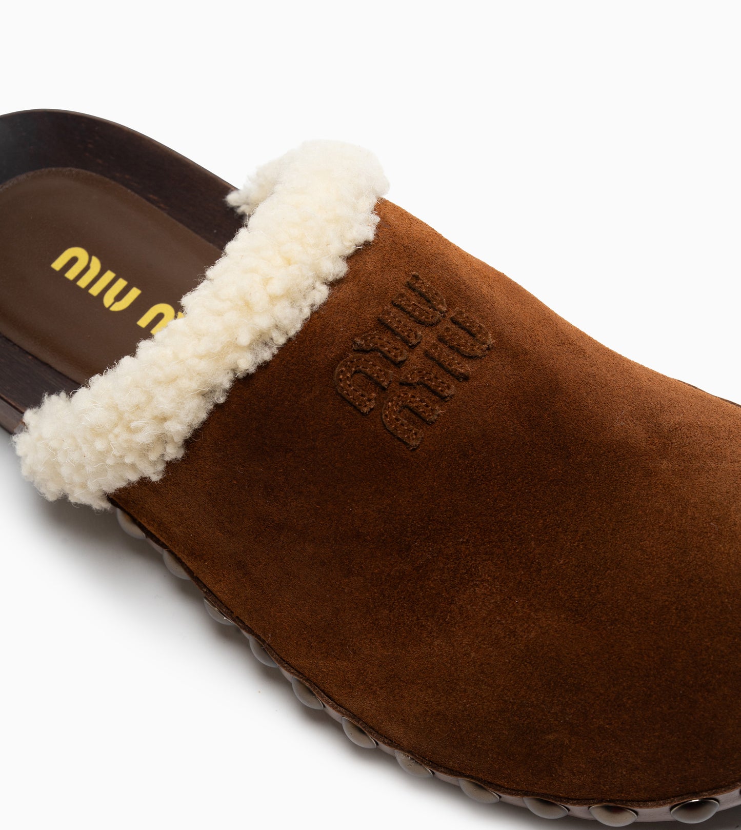 MIU MIU CLOGS SCAMOSCIATO CACAO