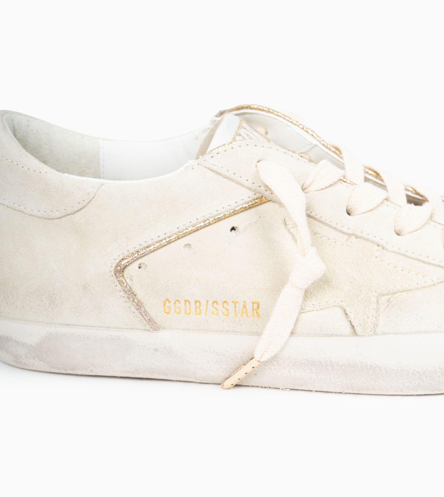 GOLDEN GOOSE SUPERSTAR SUEDE WITH GLITTER PIPING