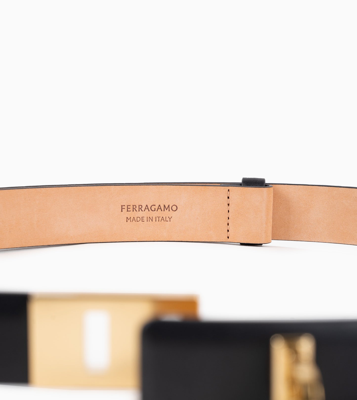FERRAGAMO- Groppone New Calfin Belt