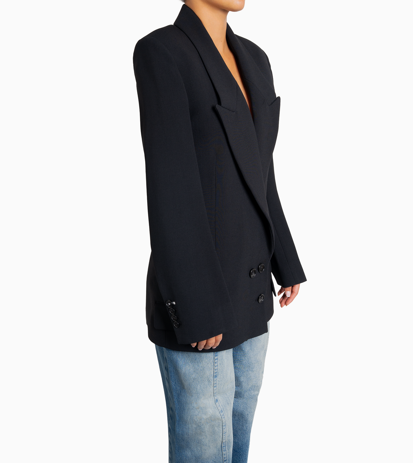 VICTORIA BECKHAM- Lapel Detail Enlongated Jacket