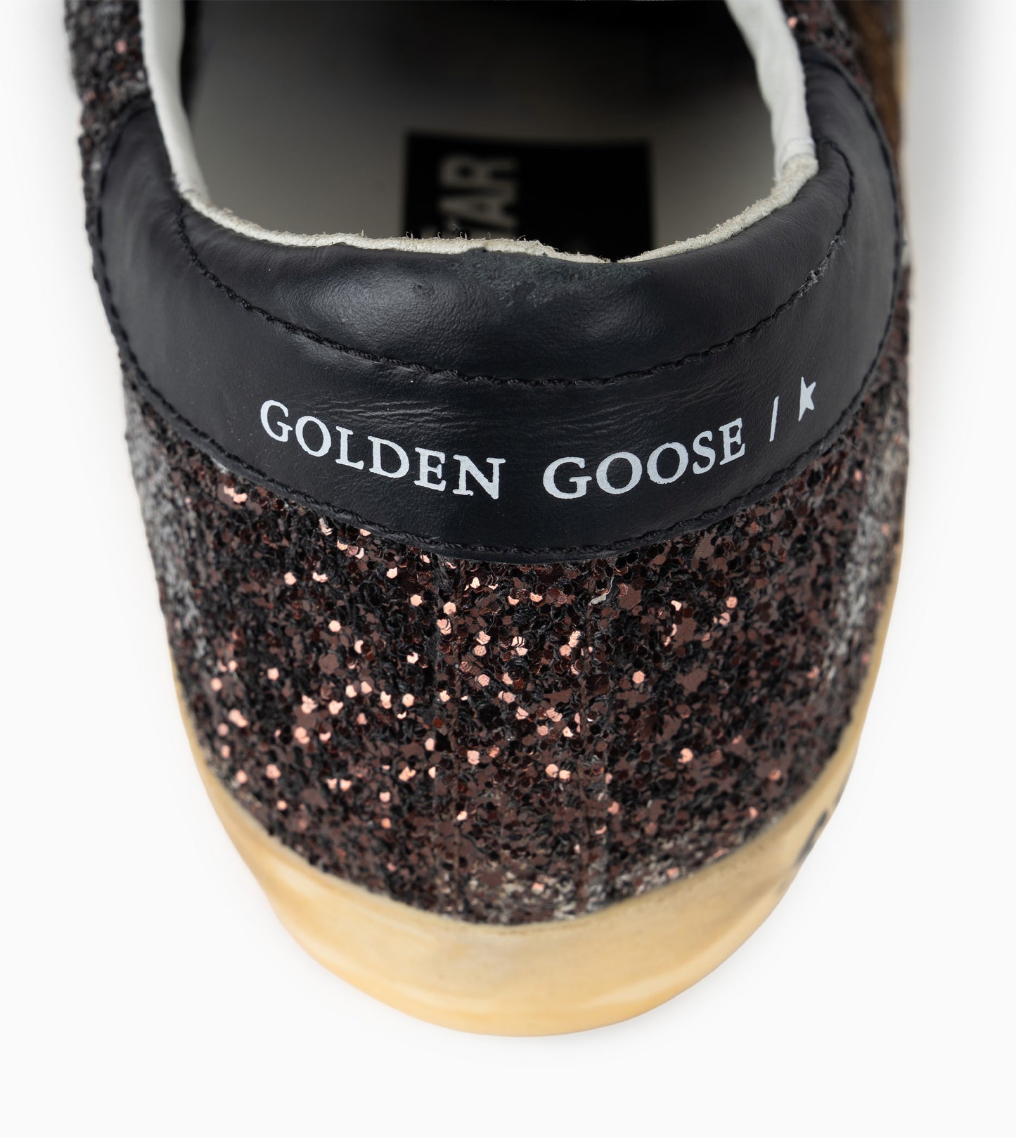 GOLDEN GOOSE- Super star glitter upper suede tongue leather star