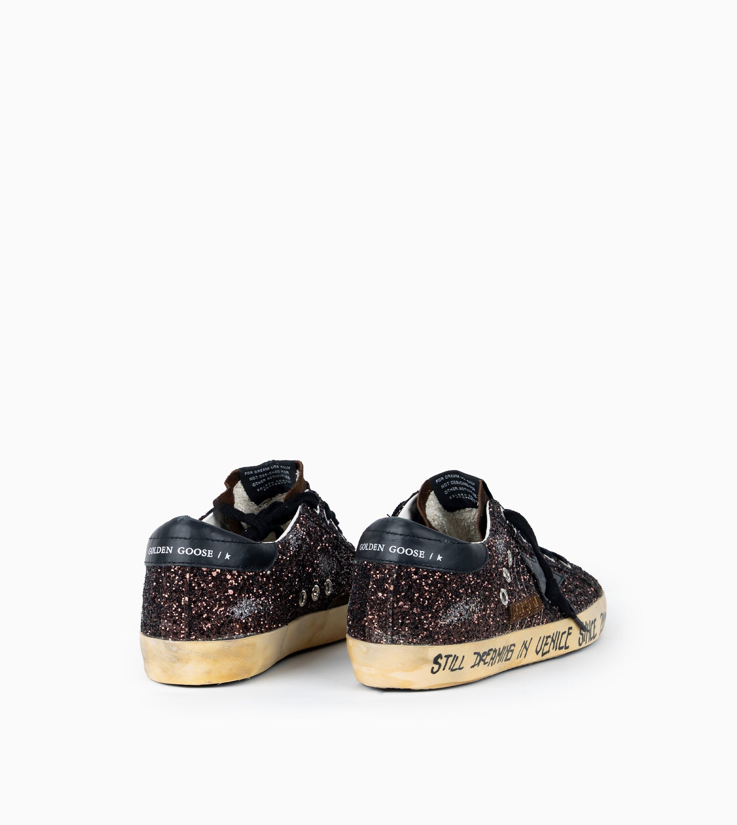 GOLDEN GOOSE- Super star glitter upper suede tongue leather star