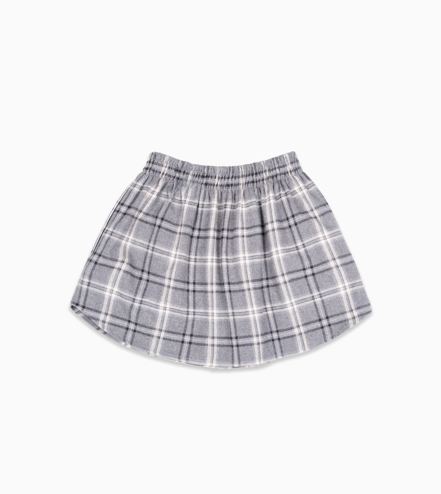 MIU MIU PLAID FLANELL MINI SKIRT GREY