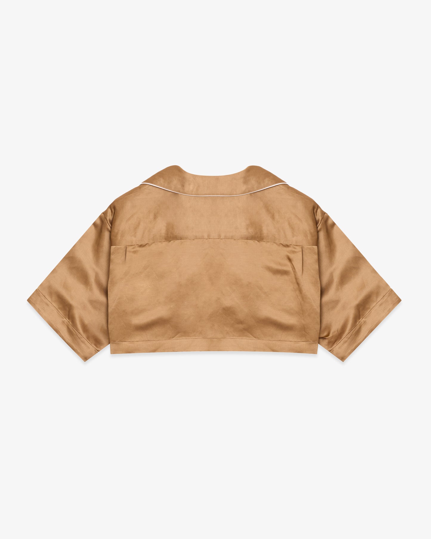 PALM ANGELS Monogram Satin Cropped Shirt
