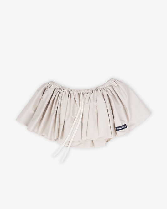 MIU MIU Technical Pongé Miniskirt Opale