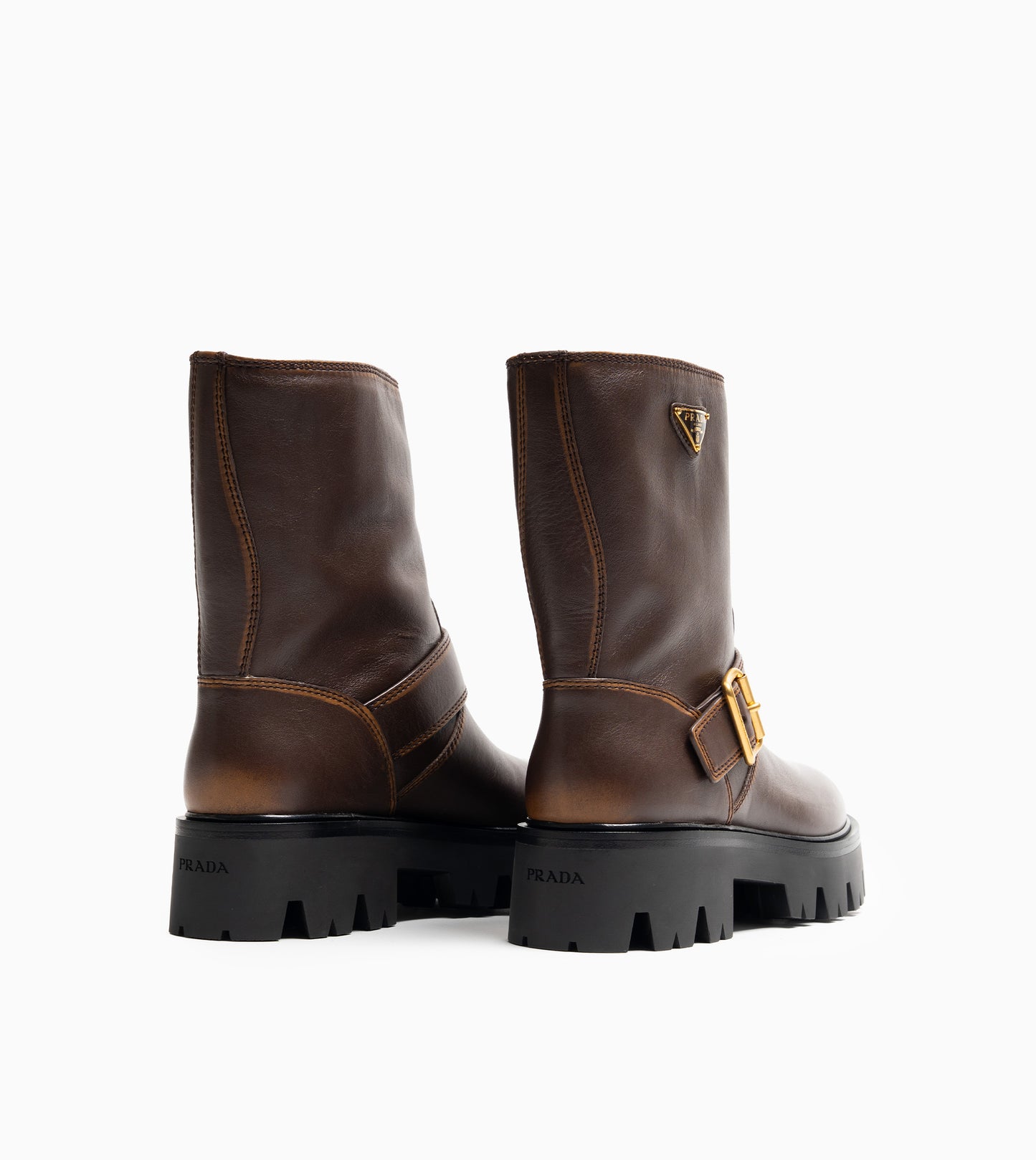 PRADA ANKLE BOOTS VITELLO VINTAGE CACAO