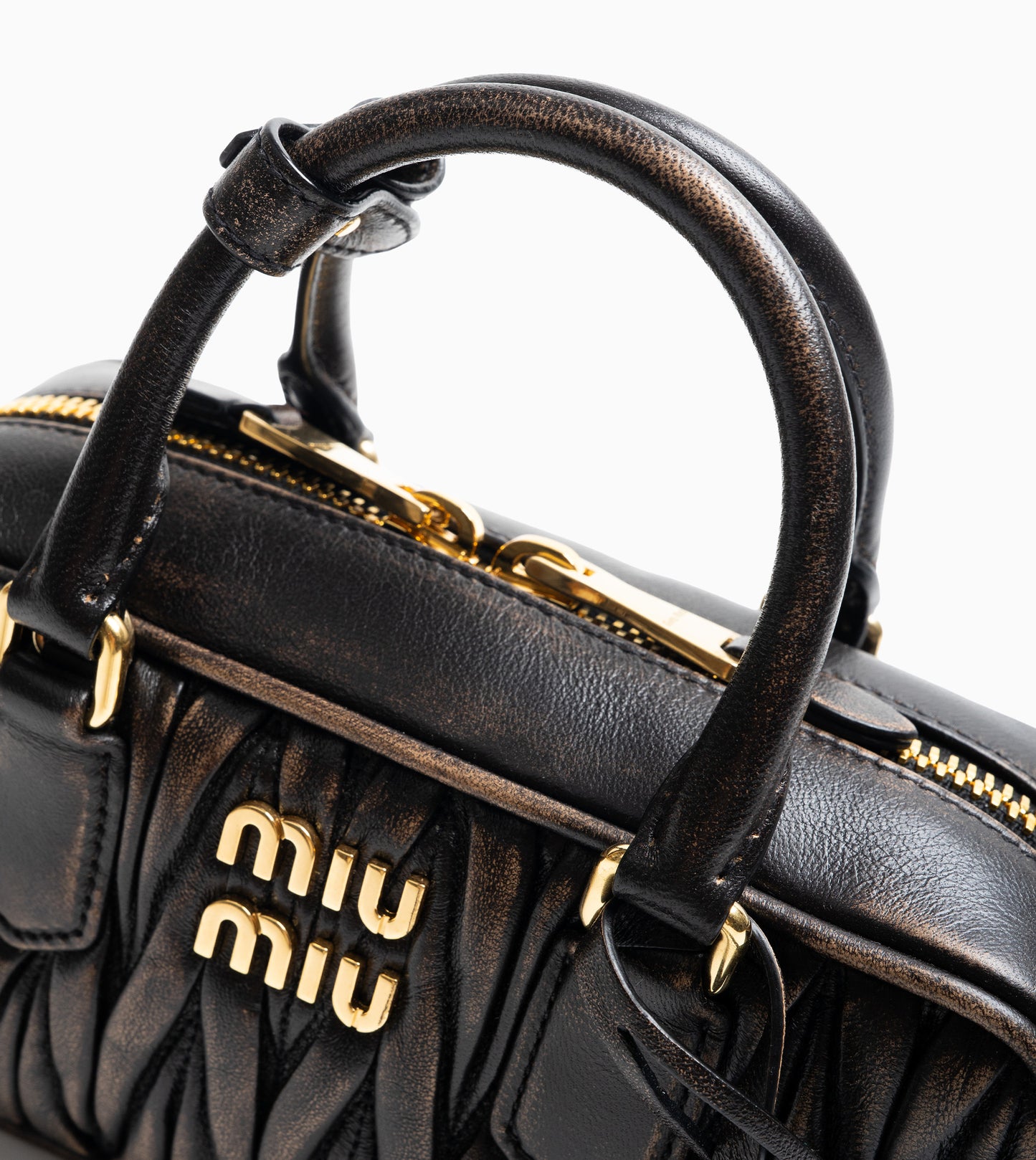 MIU MIU ARCADIA BAG MATELASSE OLD-CAFFE