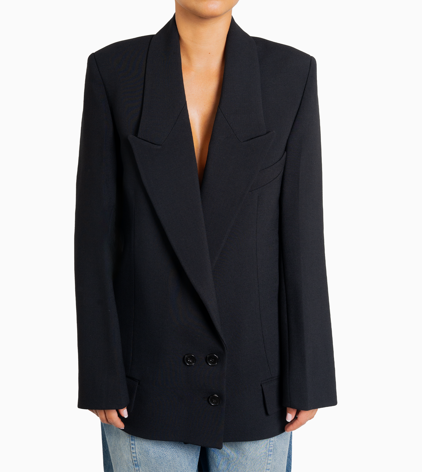VICTORIA BECKHAM- Lapel Detail Enlongated Jacket