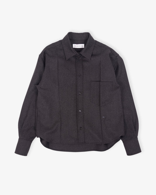 VICTORIA BECKHAM Ellys Shirt Dark Grey Melagne