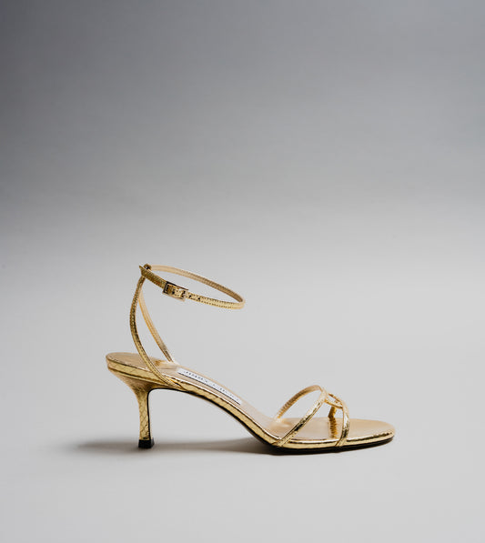 JIMMY CHOO Leo 65 Full Sandal Gold