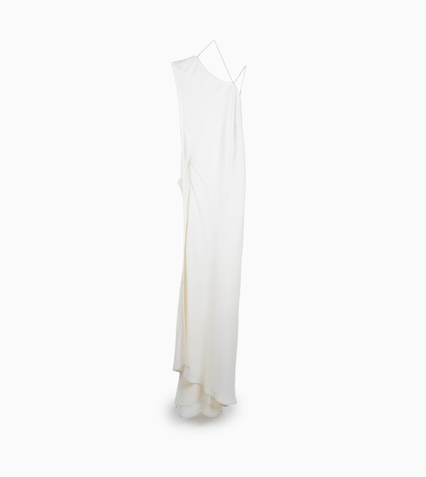 VICTORIA BECKHAM One Shoulder Chain Detail Dress White