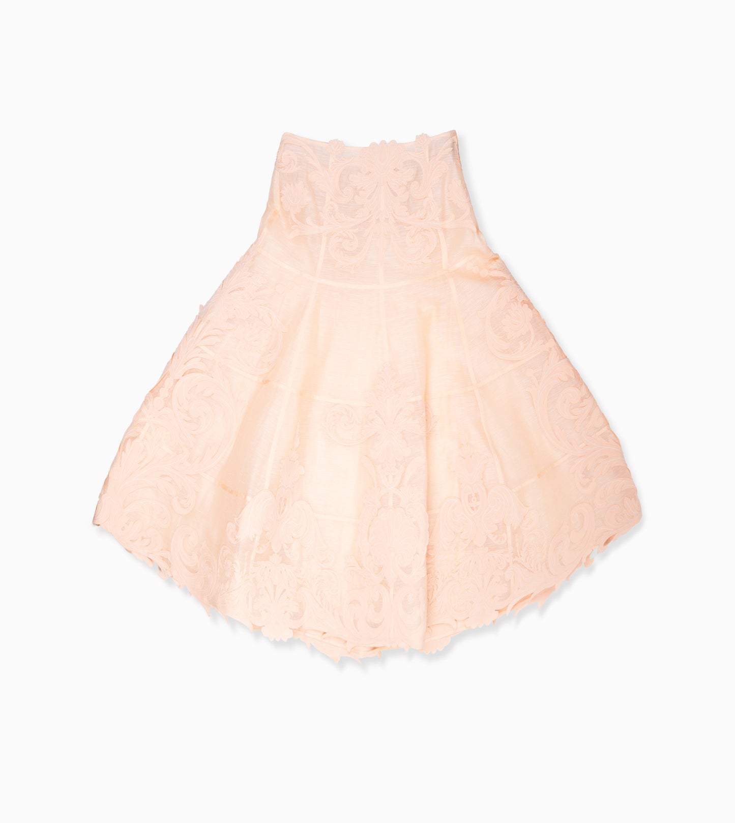 ZIMMERMANN Rebellion Filigree Midi Skirt Peach
