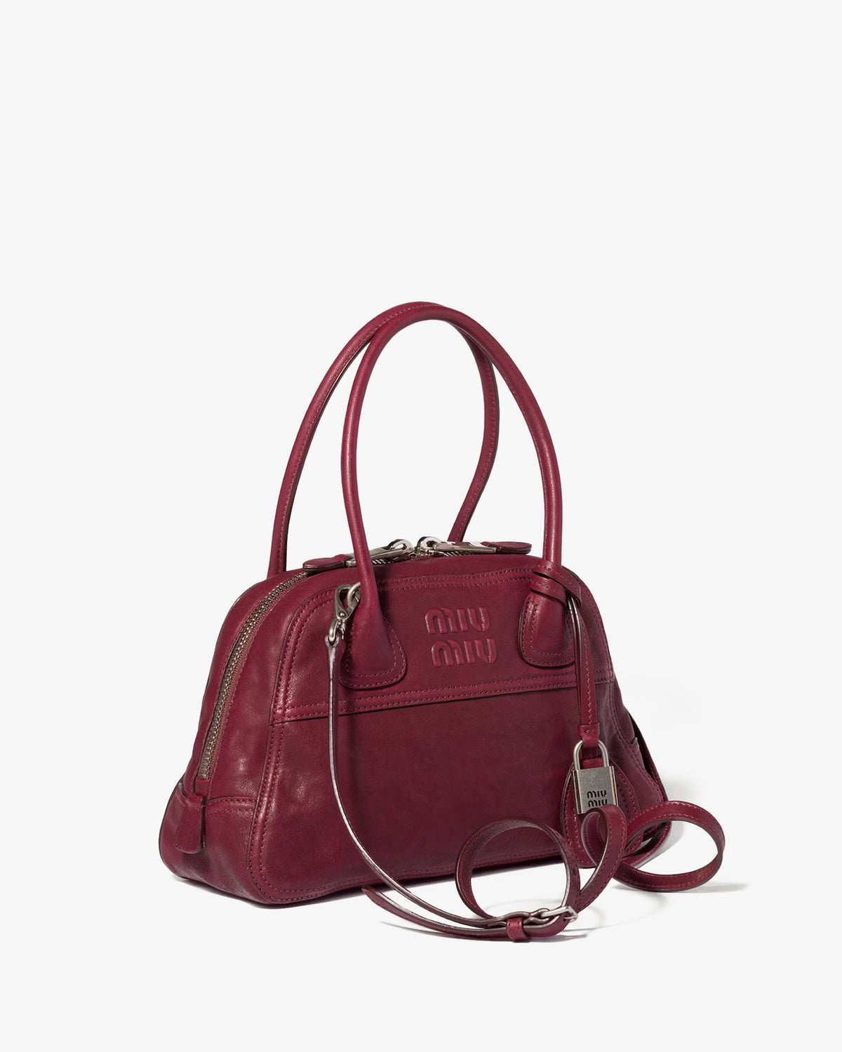 MIU MIU Vivant Nappa Aviato Bag Amaranto