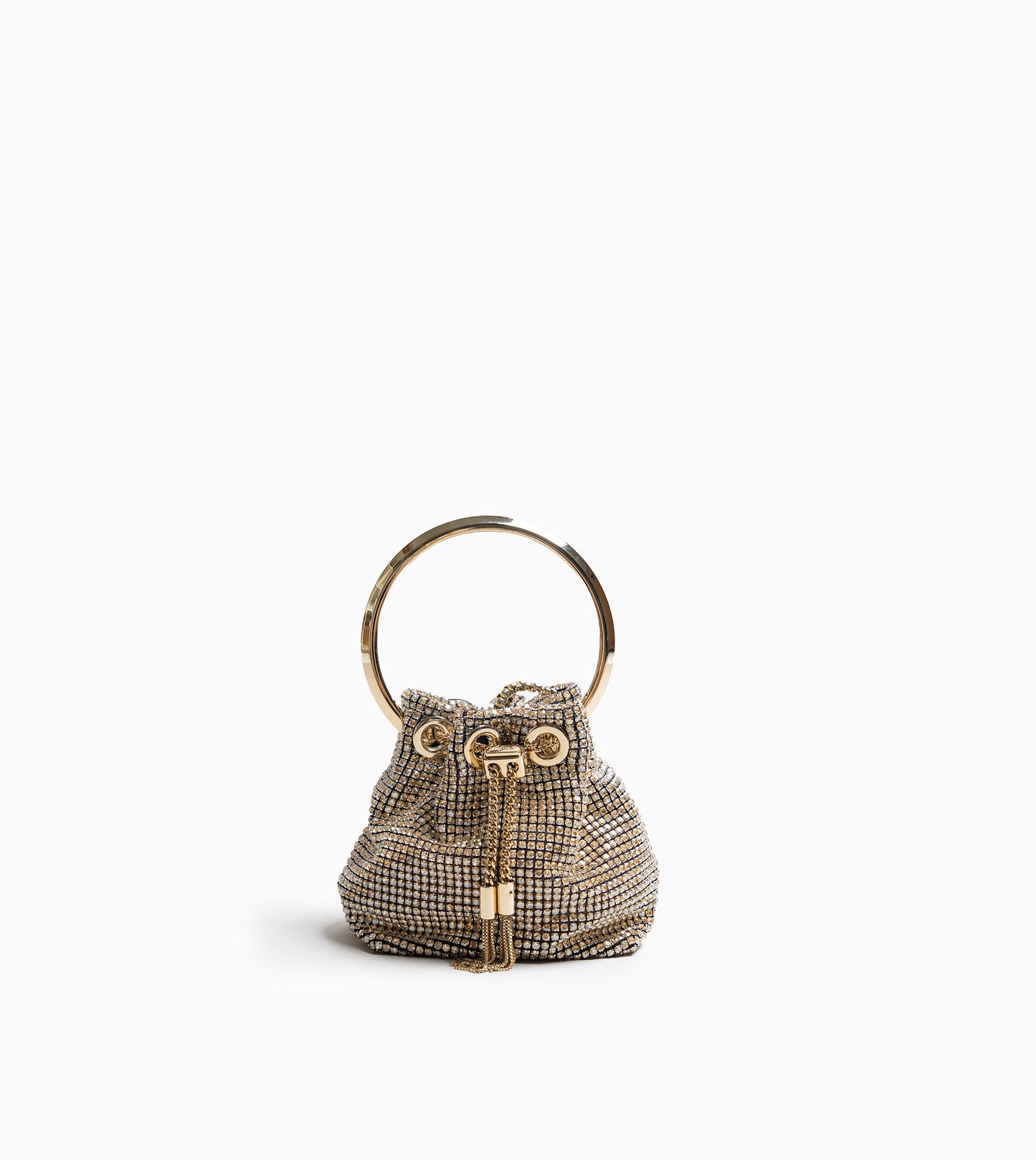 JIMMY CHOO Micro Bon Bon Bucket Mini Bag Champagne