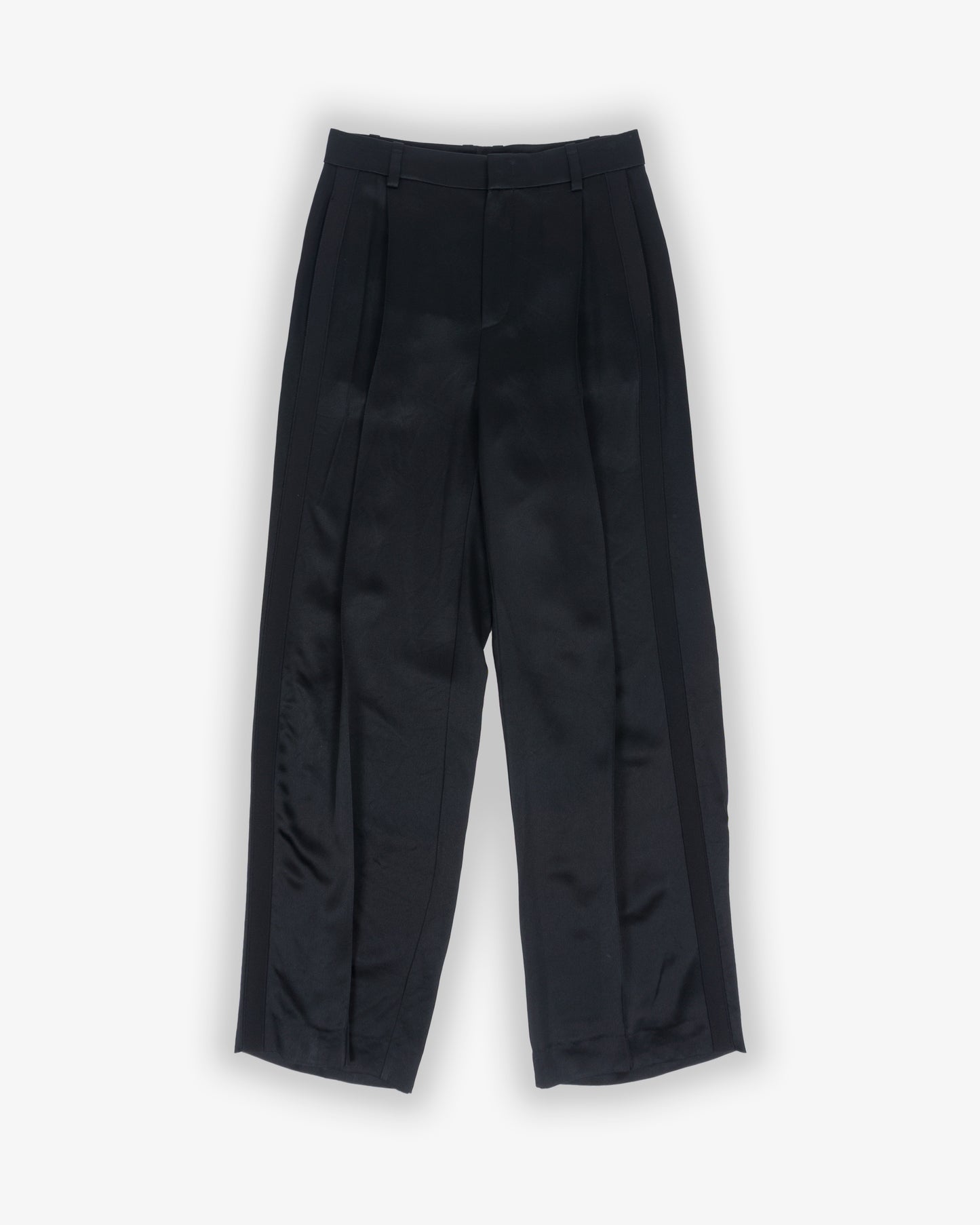 VINCE High Waist Satin Trouser Black