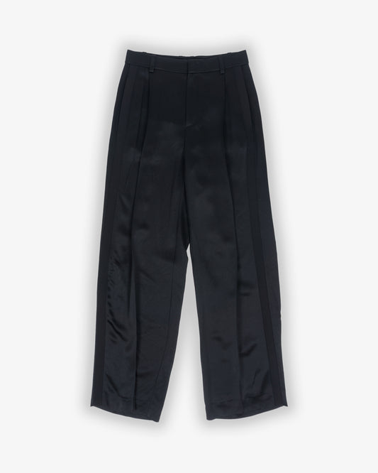 VINCE High Waist Satin Trouser Black