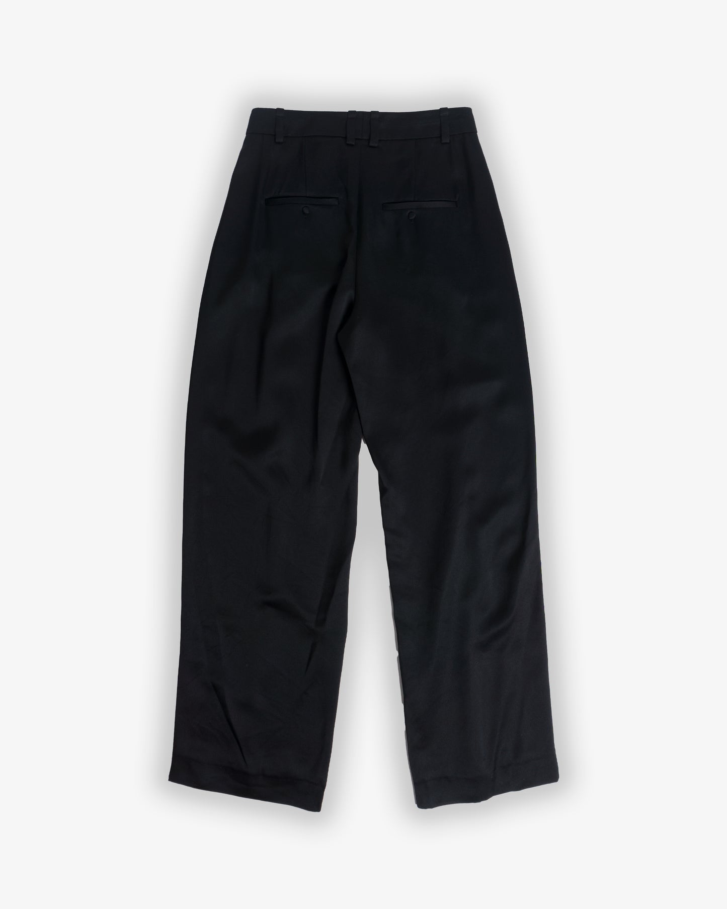 VINCE High Waist Satin Trouser Black