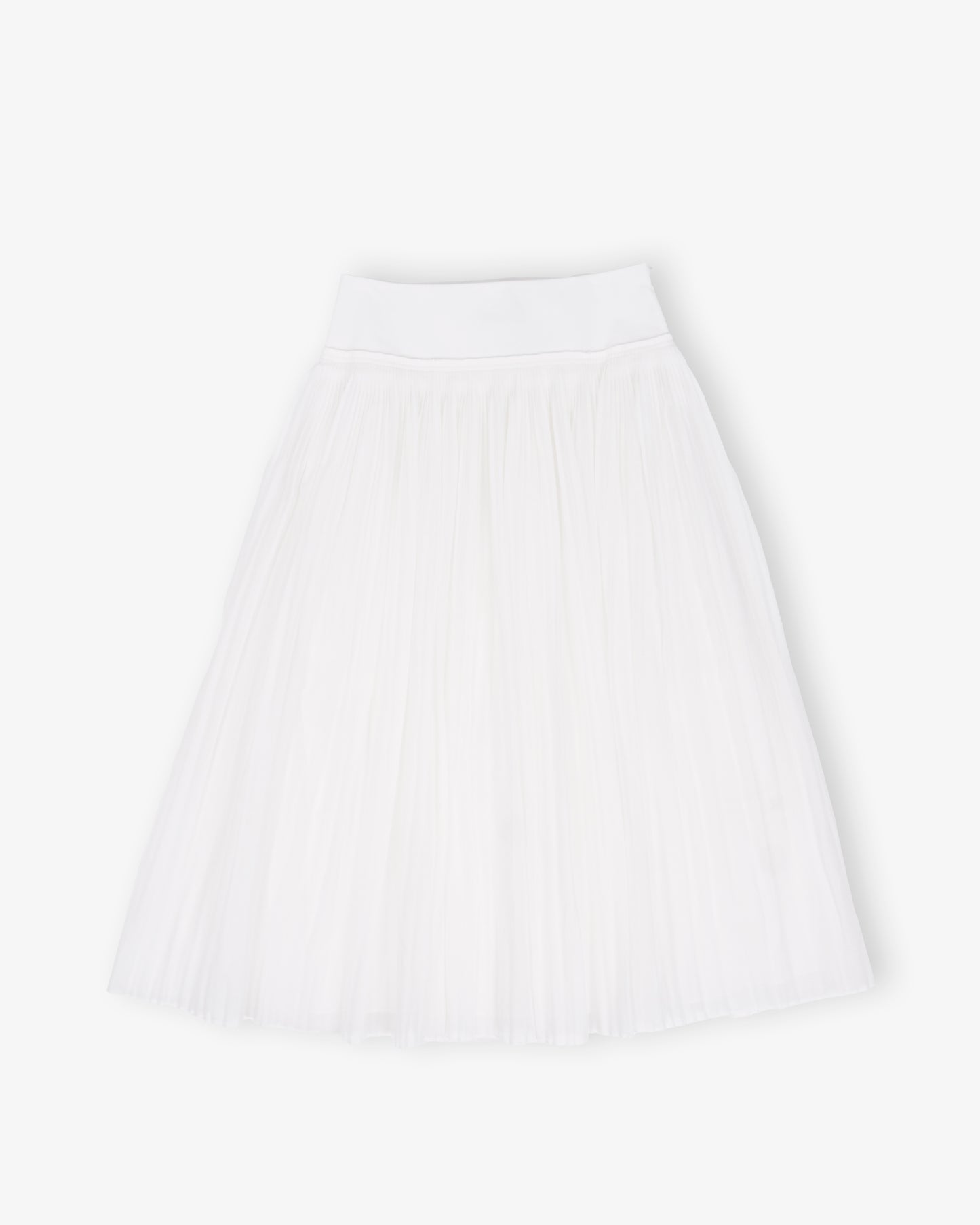 RÓHE Pleated Cotton Muslin Skirt White