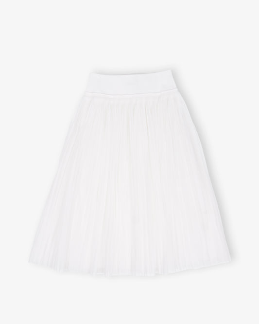 RÓHE Pleated Cotton Muslin Skirt White