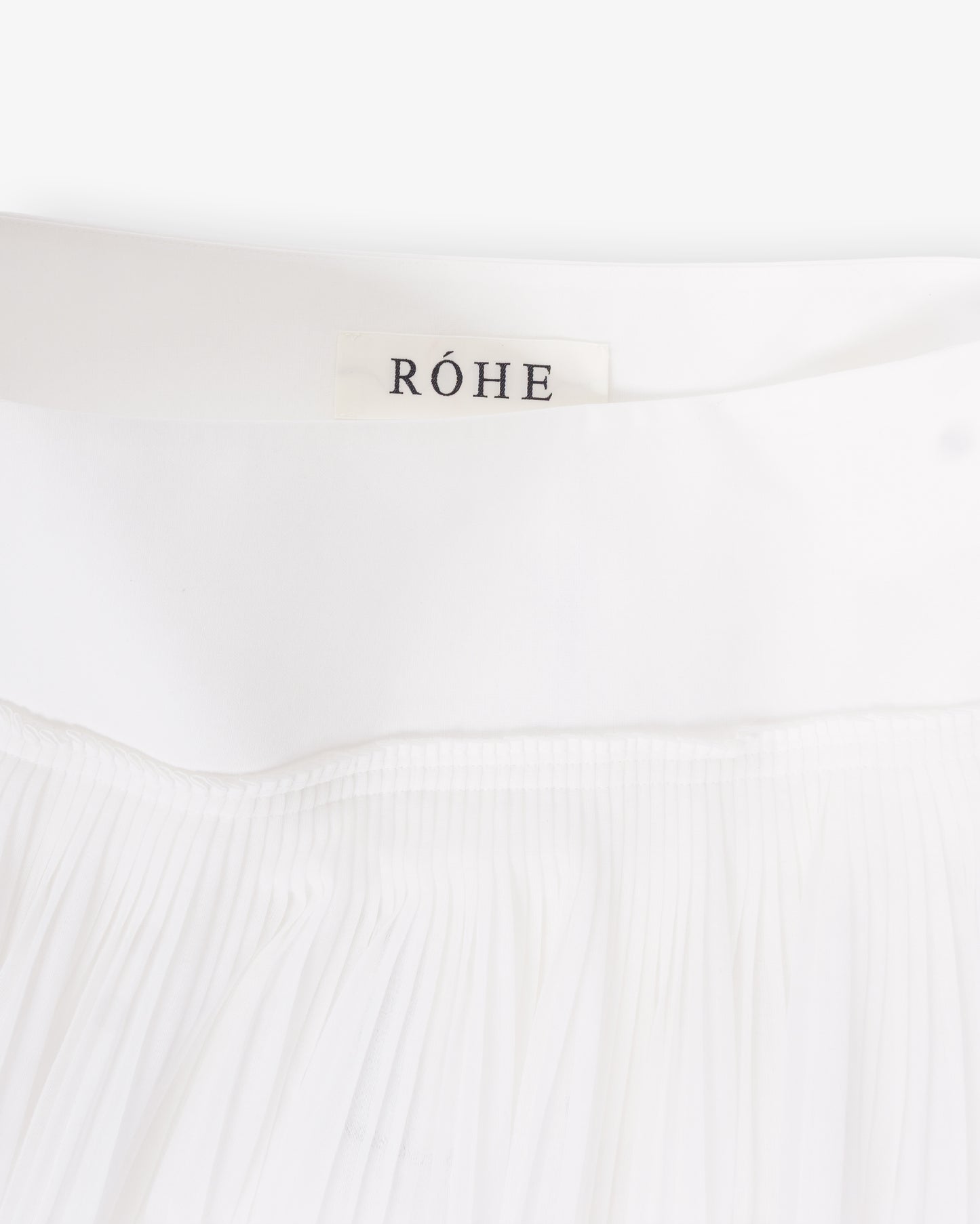 RÓHE Pleated Cotton Muslin Skirt White