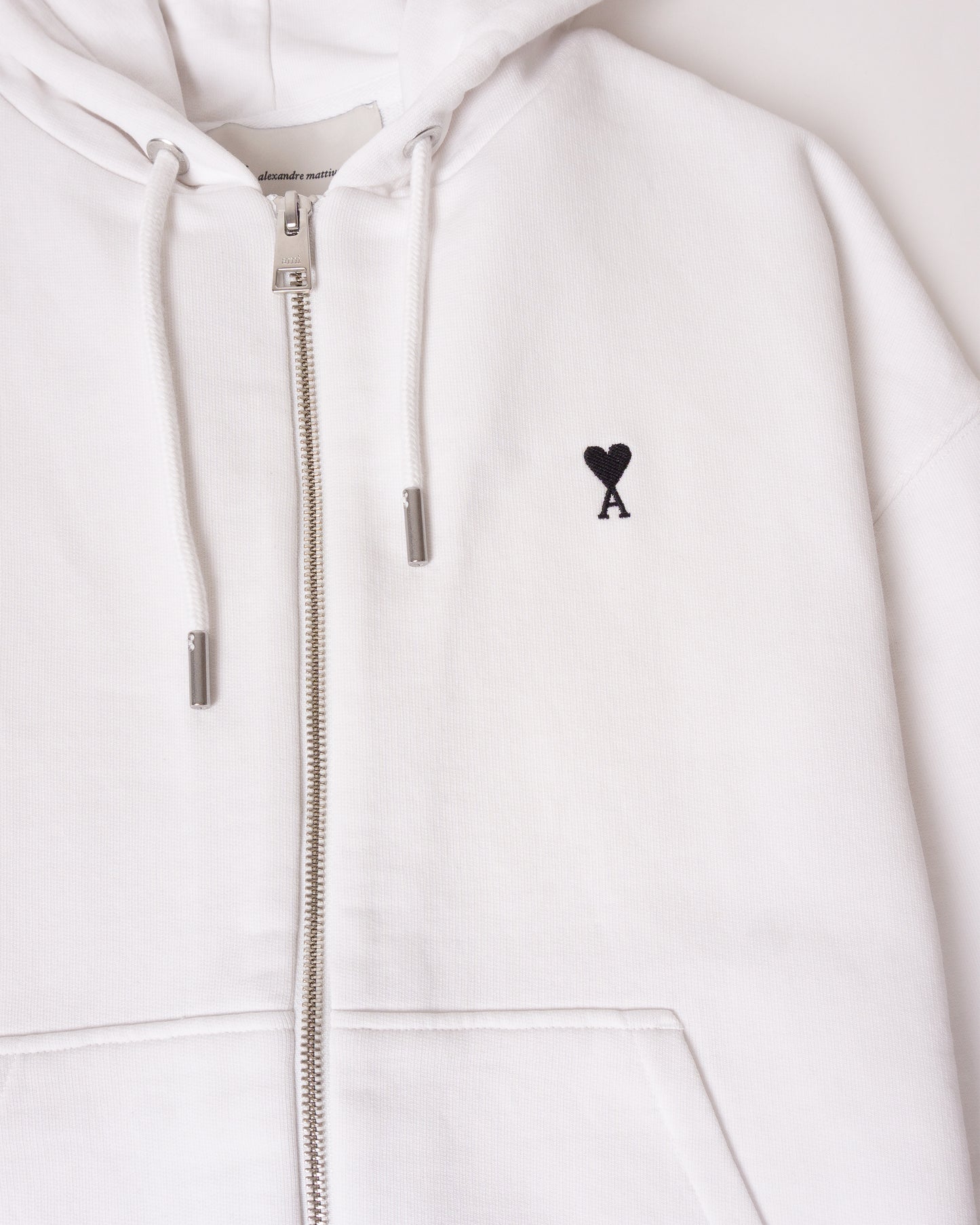 AMI PARIS Zipped Hoodie Ami de Coeur Hoodie White
