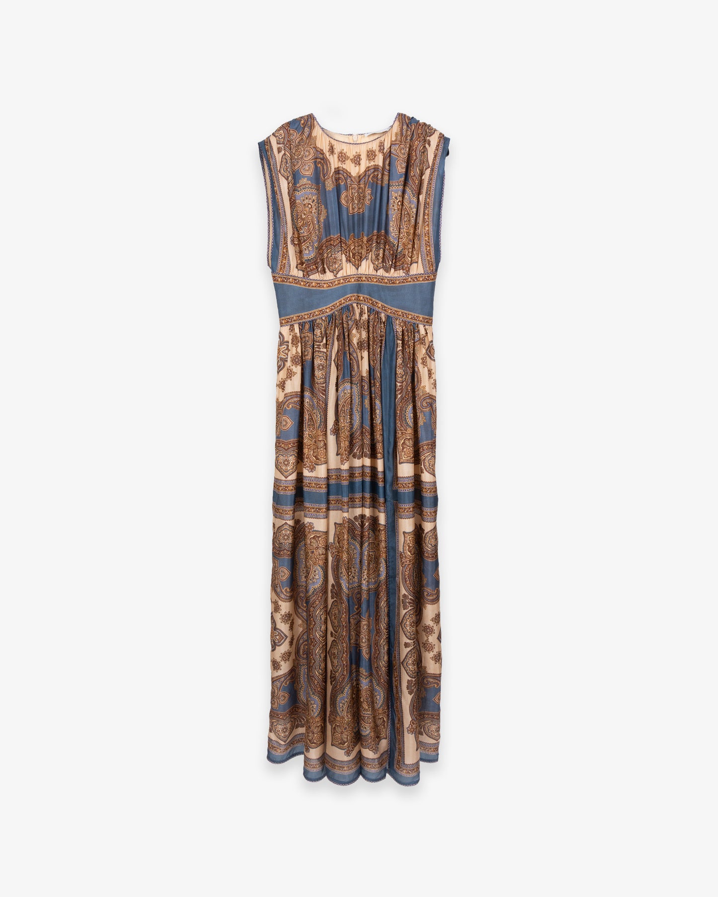 ZIMMERMANN Mahon Waisted Maxi Dress Dark Blue Paisley