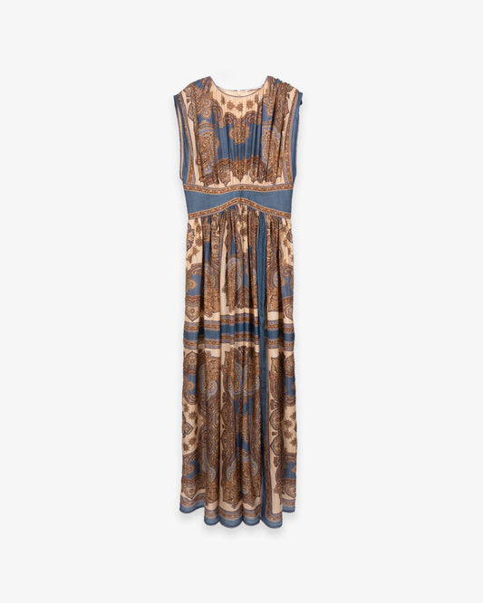 ZIMMERMANN Mahon Waisted Maxi Dress Dark Blue Paisley