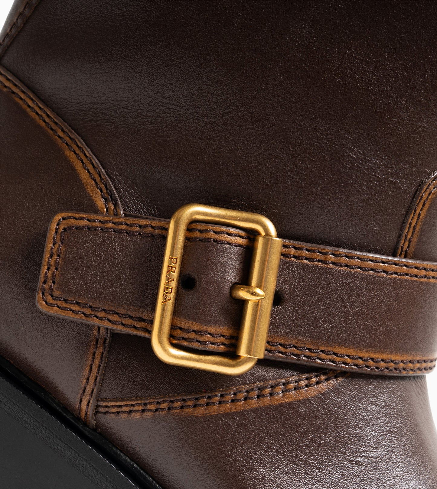 PRADA ANKLE BOOTS VITELLO VINTAGE CACAO