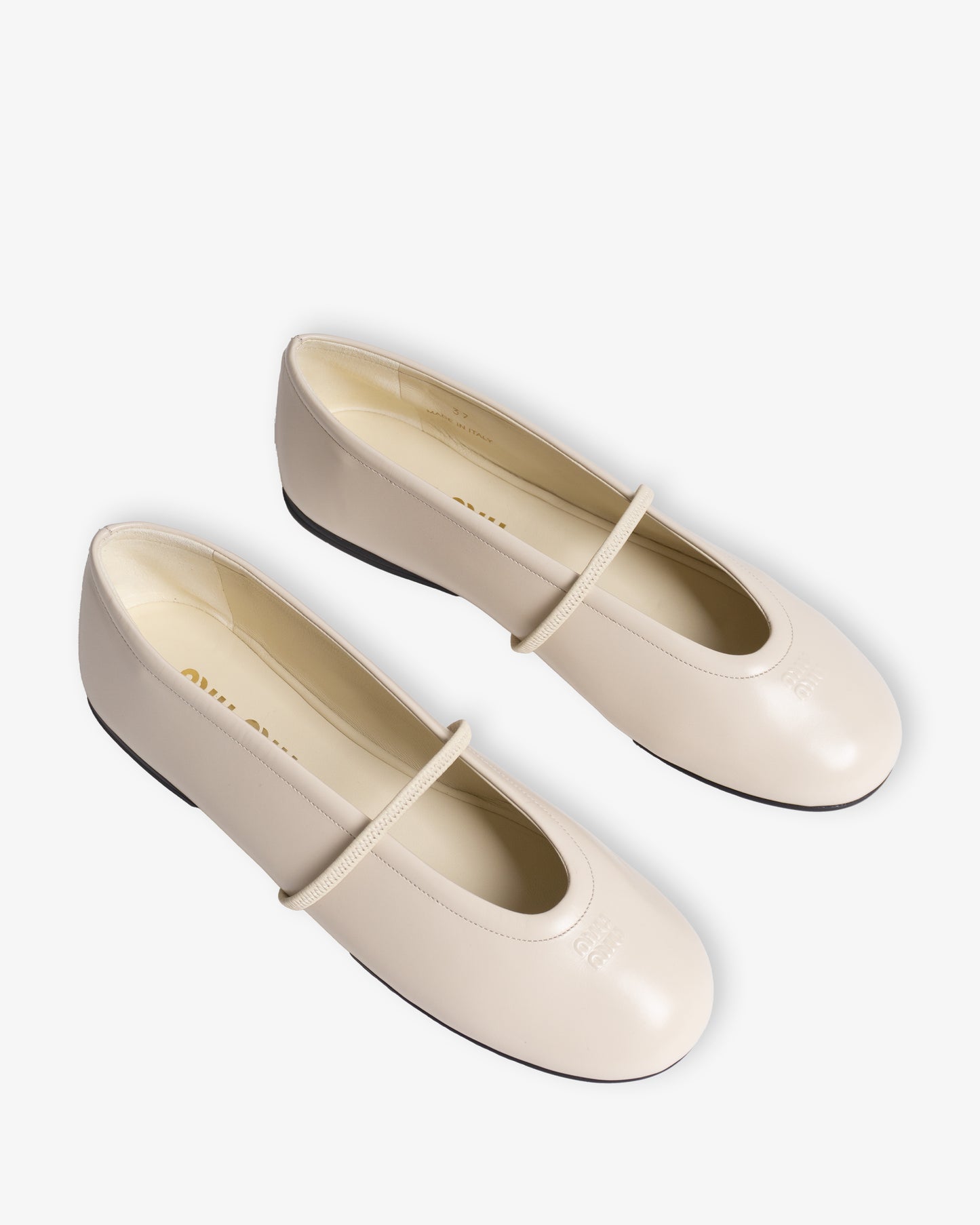 MIU MIU Flat Heeled Shoes Ivory